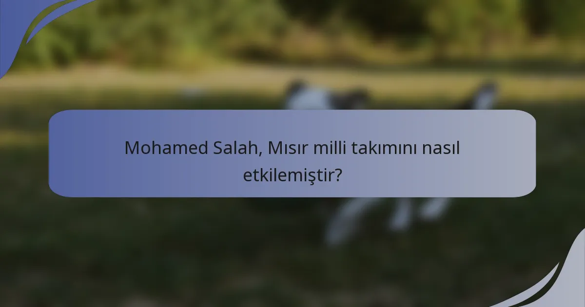 Mohamed Salah, Mısır milli takımını nasıl etkilemiştir?